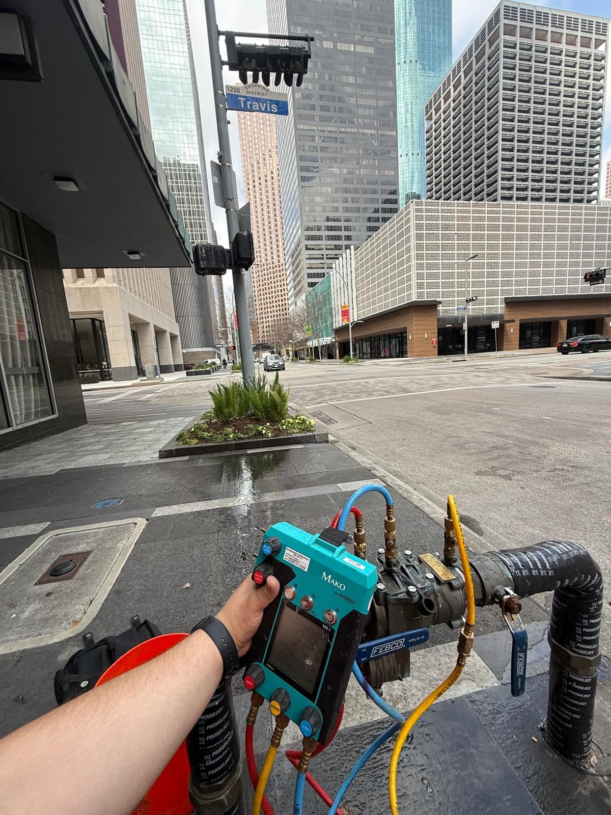 Green backflow prevention valve assemblies on site